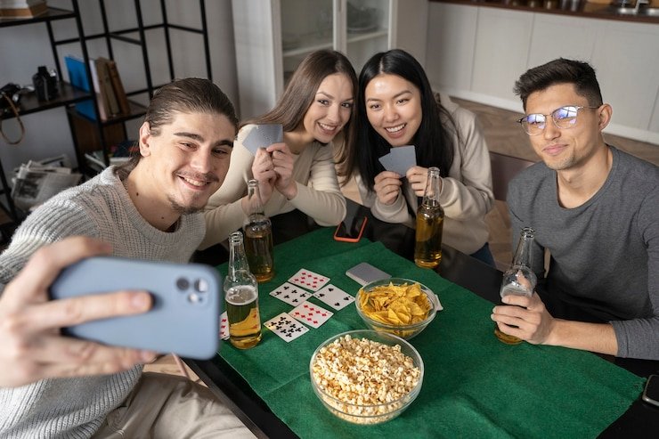 Tampilan meja Ceme Online di aplikasi mobile visitor bet dengan kartu dan tombol taruhan
